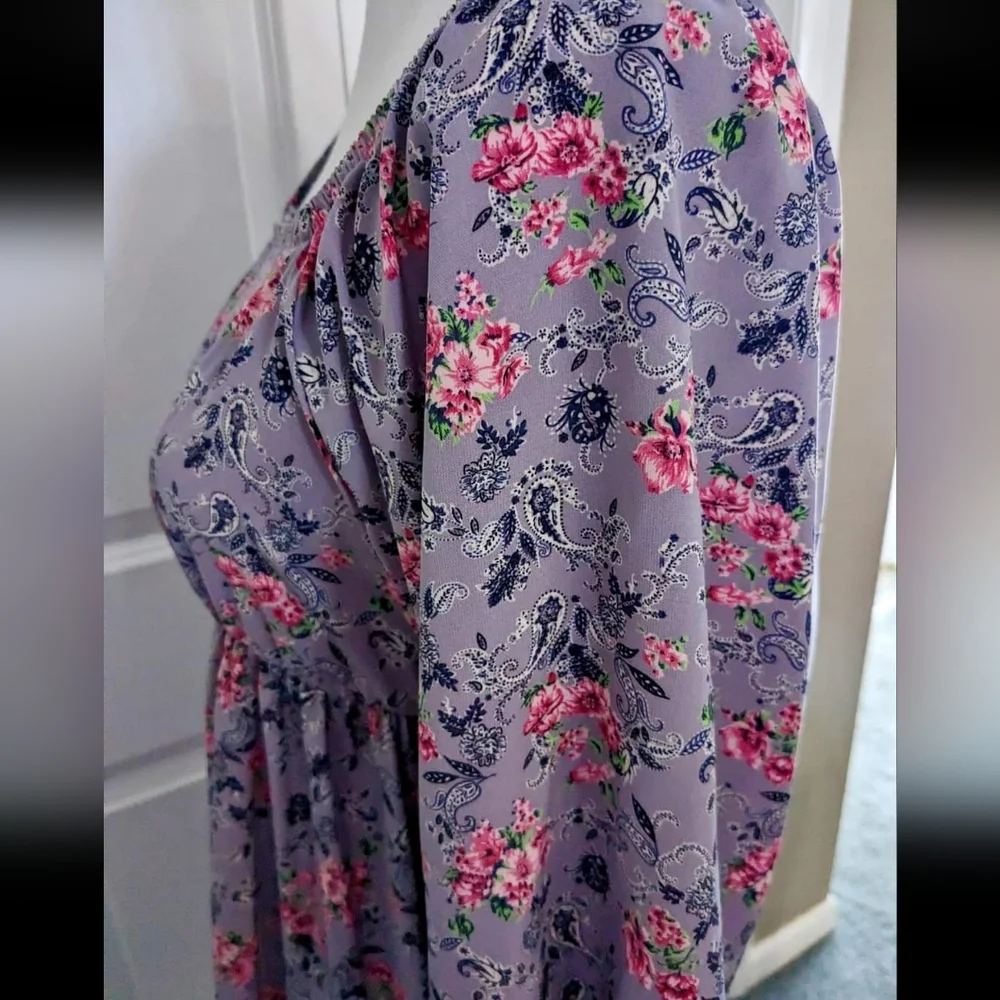 Egs California floral square neck babydoll dress M - Picture 5 of 5